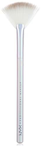 NYX PROFESSIONAL MAKEUP brocha en abanico para iluminador Holographic Halo Micro Highlighting Brush 7 de fibra