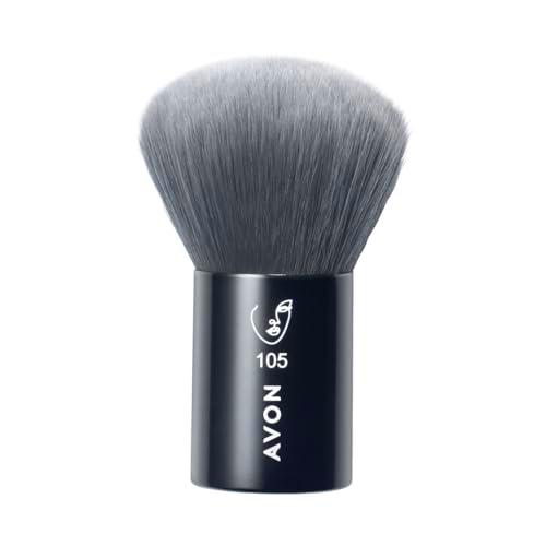 Avon Brocha Kabuki, para aplicar y mezclar polvos y bronceadores para una cobertura y acabado de aspecto natural