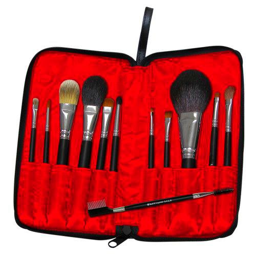 Royal &amp; Langnickel Seda Pro cepillo cosmético del maquillaje Establecer como estuche de viaje con cremallera, 1 Set