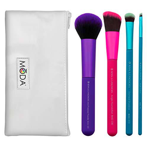 MODA Royal &amp; Langnickel Juego completo de 5 brochas de maquillaje con bolsa