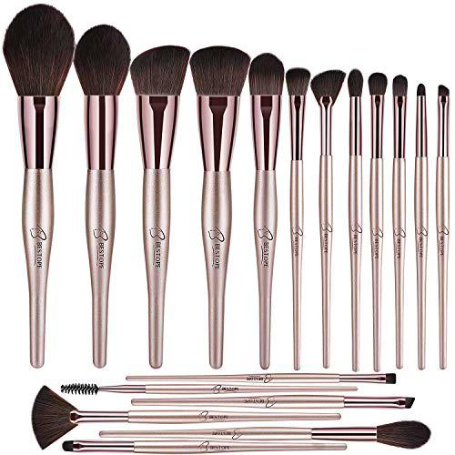 Brochas de Maquillaje BESTOPE 18PCS Kits de Pinceles Cosméticos Profesionales Cualquier Consistencia en Polvo